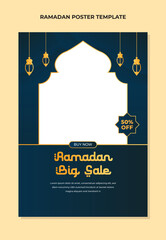 Vertical poster template for Islamic Ramadan celebration