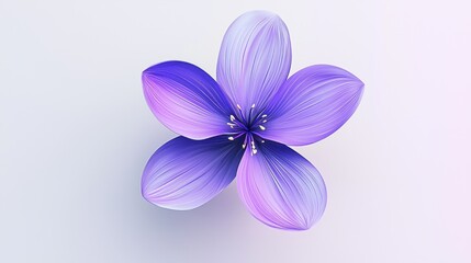 Obraz premium A vibrant 3D periwinkle flower in violet with a soft gradient effect.