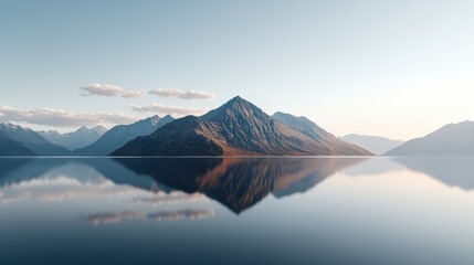 Fototapeta premium Nature's serenity sunset reflection on lake