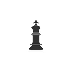 Fototapeta premium Silhouette Chess King Piece Isolated on a White Background