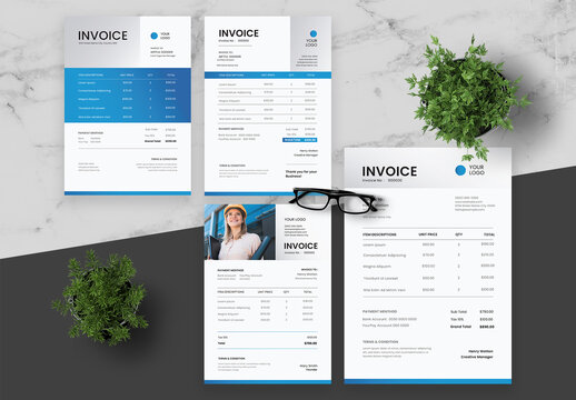 Blue And Black Invoice Set