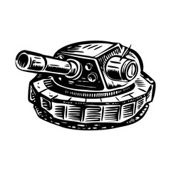 An antique turret vintage style illustration © creativestall