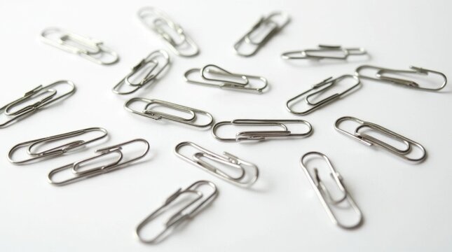 Scattered Metal Paperclips