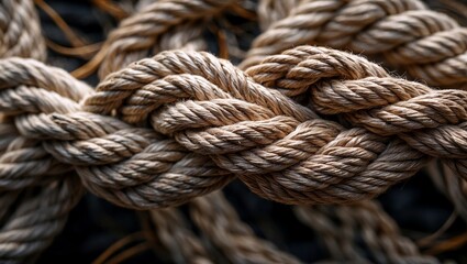 Intricate details of a beautifully tied knot