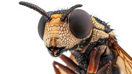 Close up of a fly head isolated on transparent background