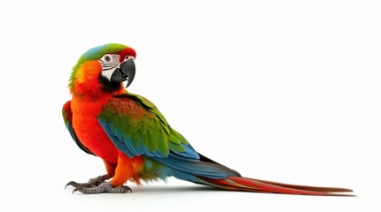 Fototapeta premium Vibrant Parrot on White Background