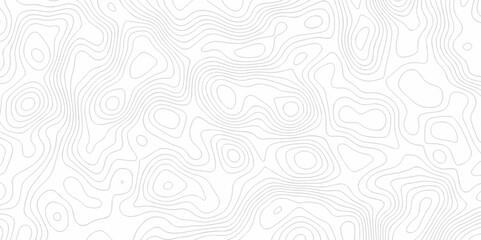 Geography landscape Topo contour map on white background, Topographic contour lines. Seamless pattern with lines Topographic map. Geographic mountain relief diagram line wave carve design.	
