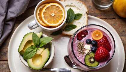 fresh fruit salad with lemon
