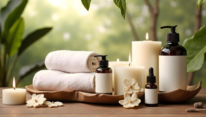 spa still life with candles