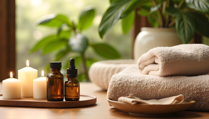 spa setting with candles