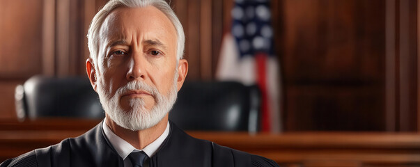 A closeup of the judge s face