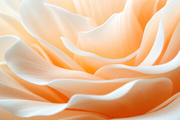 Fototapeta premium Close up of abstract peach colored rose petals in soft focus with delicate texture and gentle light