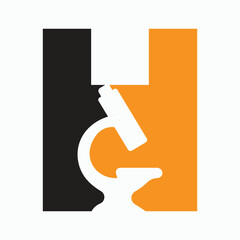 Letter H Microscope Symbol For Medical Experiment Sign