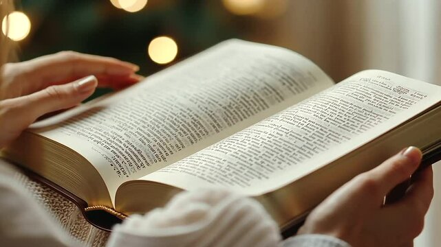 Close-Up of Bible Open to Meaningful Verse