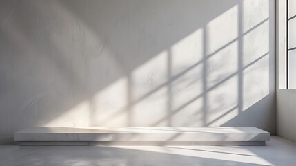 Obraz premium Product display podium with window and sunlight