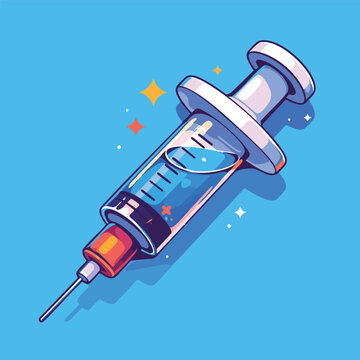Cartoon-Spritze mit Fl&uuml;ssigkeit &ndash; Niedlicher Anime-Stil