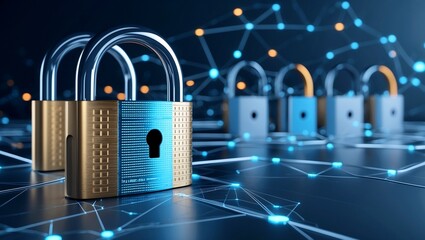 Modern digital security with networked locked padlocks