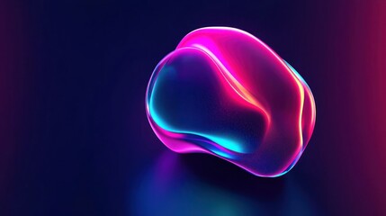 A vibrant neon-colored blob background with glowing edges and a futuristic feel.