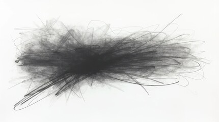 Obraz premium Abstract Charcoal Pencil Strokes on White Background