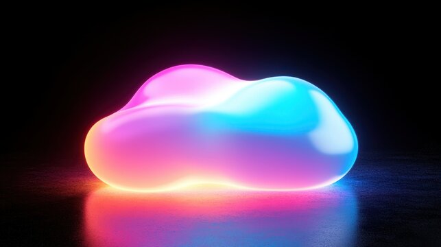 A glowing gradient blob in neon colors, perfect for a modern design concept.