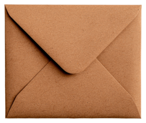 Kraft Paper Envelope With Angular Flap on a Transparent Background For Mailing and Greetings