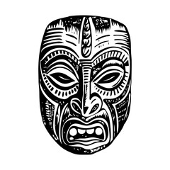 Vintage illustration depicting a folk mask