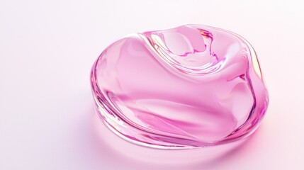 A translucent gel blob on a white background, highlighting its glossy texture.