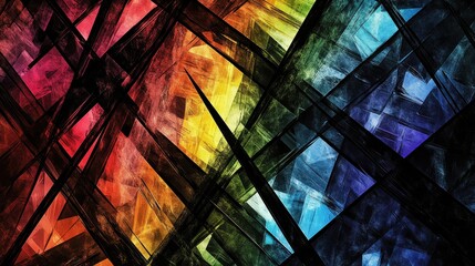 A Vibrant Abstract Design with Rainbow-Colored Lines