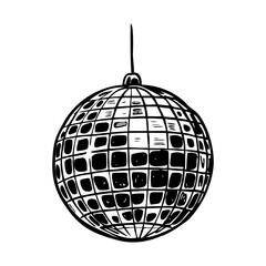 Vintage style illustration of a disco ball