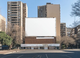 Obraz premium Large blank billboard in urban cityscape