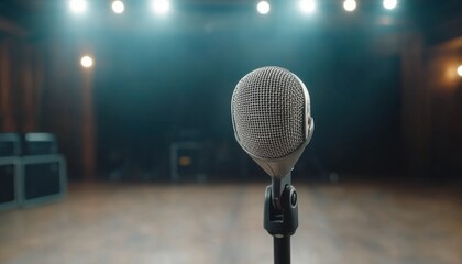 Captivating Stage Presence Explore the allure of a vintage microphone taking center stage, showcasing its timeless design and exceptional audio performance Discover the seamless blend of classic