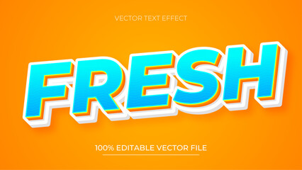 Fresh text effect template design with 3d style use for sale template