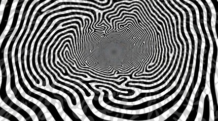 Obraz premium Black and White Vortex Spiral Optical Illusion