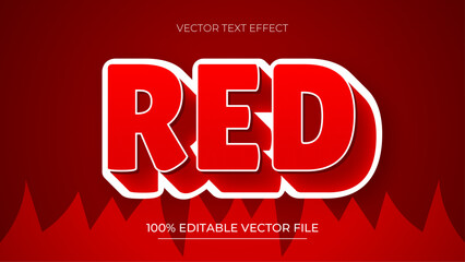 Red Cartoon 3D Editable Text Effect with Fire Background