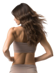 Fototapeta premium PNG Woman standing stretching yoga back adult