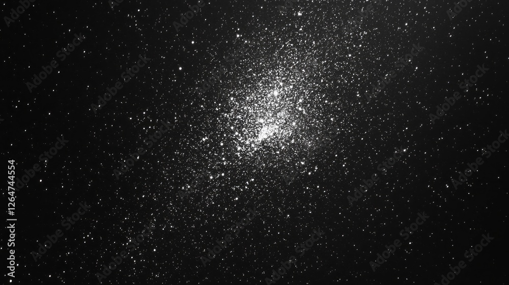 Aufkleber in the depths of dark space, countless tiny stars shimmer and twinkle, creating a mesmerizing vista 
