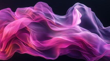 Obraz premium Luminous flowing shapes. Bright gradients in ash gray and neon magenta. Intertwining curves merging into abstract designs.