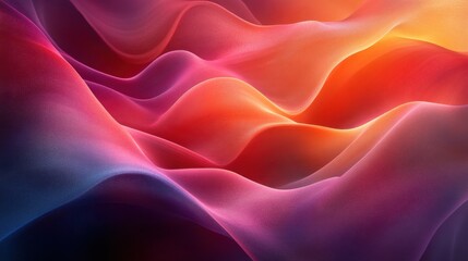 Obraz premium Luminous flowing shapes. Bright gradients in mahogany and pastel cyan. Expanding curves merging into abstract designs.