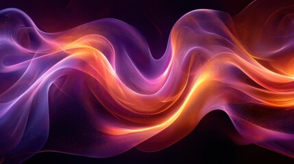 Obraz premium Luminous flowing shapes. Bright gradients in lavender haze and bronze. Swirling curves merging into abstract designs.