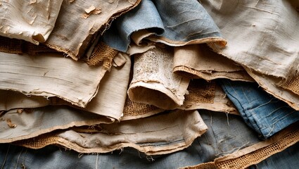 Weathered fabric layers showcasing texture and history