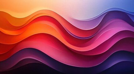 Obraz premium Luminous flowing shapes. Bright gradients in cranberry red and sky lavender. Floating curves merging into abstract designs.