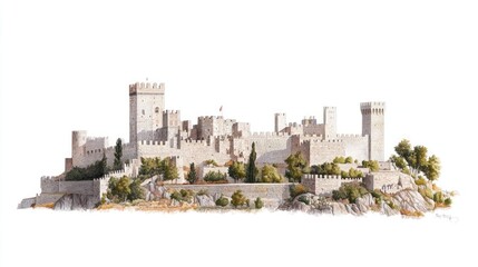Obraz premium Majestic Medieval Castle on a Hill