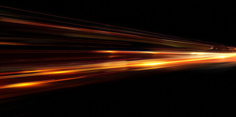Fototapeta premium A dark backdrop features streaks of light, resembling speed lines on the road, with the motion blur adding energy and dynamism to the composition.