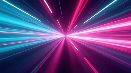 Fototapeta premium Neon Blurred Background with Hypnotic Motion