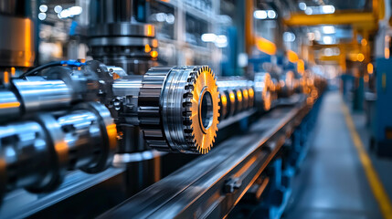 High tech machinery in manufacturing facility showcasing precision