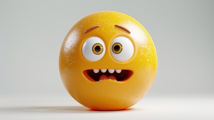 3D realistic emoji from an elevated and diagonal perspective, capturing detailed textures and expressions on a white background