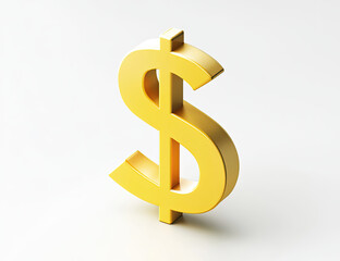 Fototapeta premium Gold Dollar Symbol on White Background