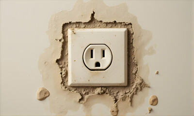 Damaged Electrical Outlet in Wall