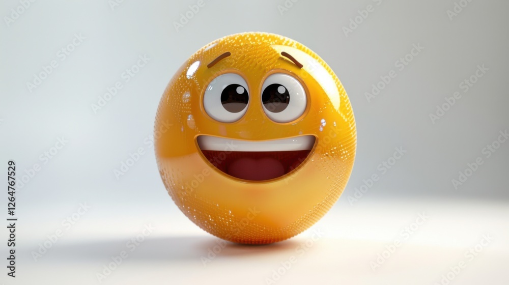 Fototapete 3d realistic emoji from an elevated and diagonal perspective, capturing detailed textures and expres