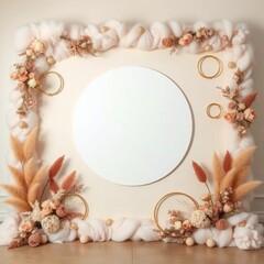 Obraz premium Design a minimalist and elegant wedding backdrop featuring a large
